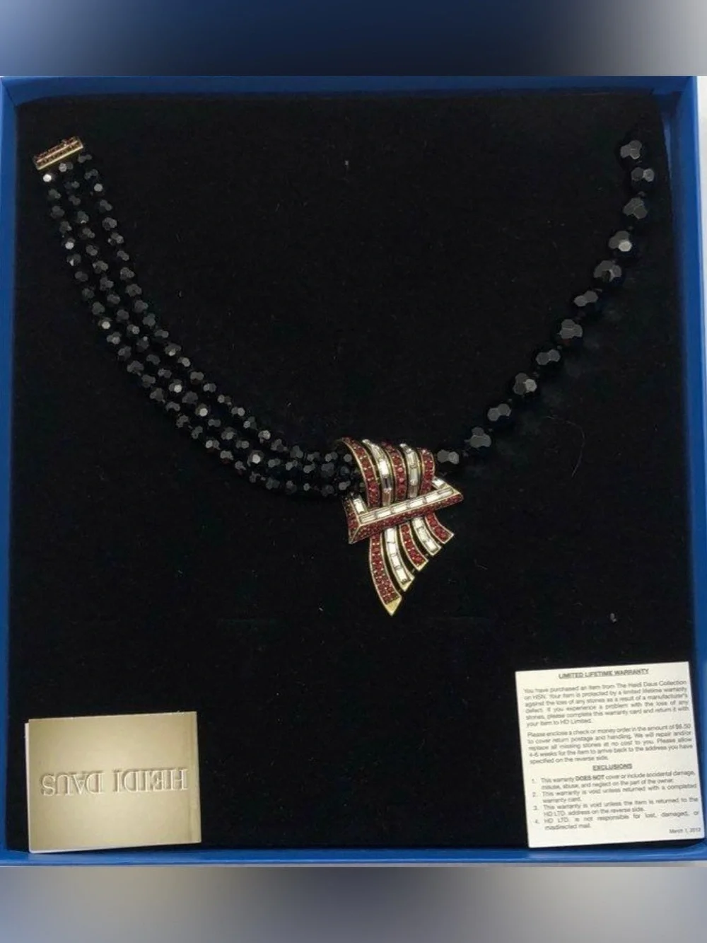 Heidi Daus RARE VINTAGE Authentic Art Deco Statement Necklace NIB - Picture 2 of 6
